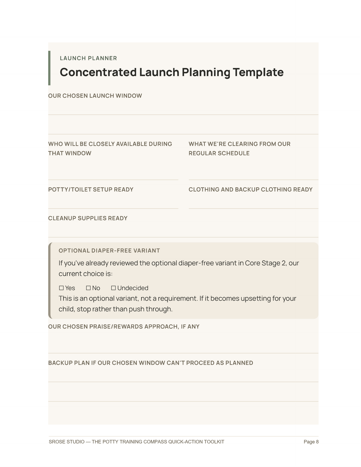 Premium Tool — Concentrated Launch Planning Template — fillable planning worksheet, Quick-Action Toolkit