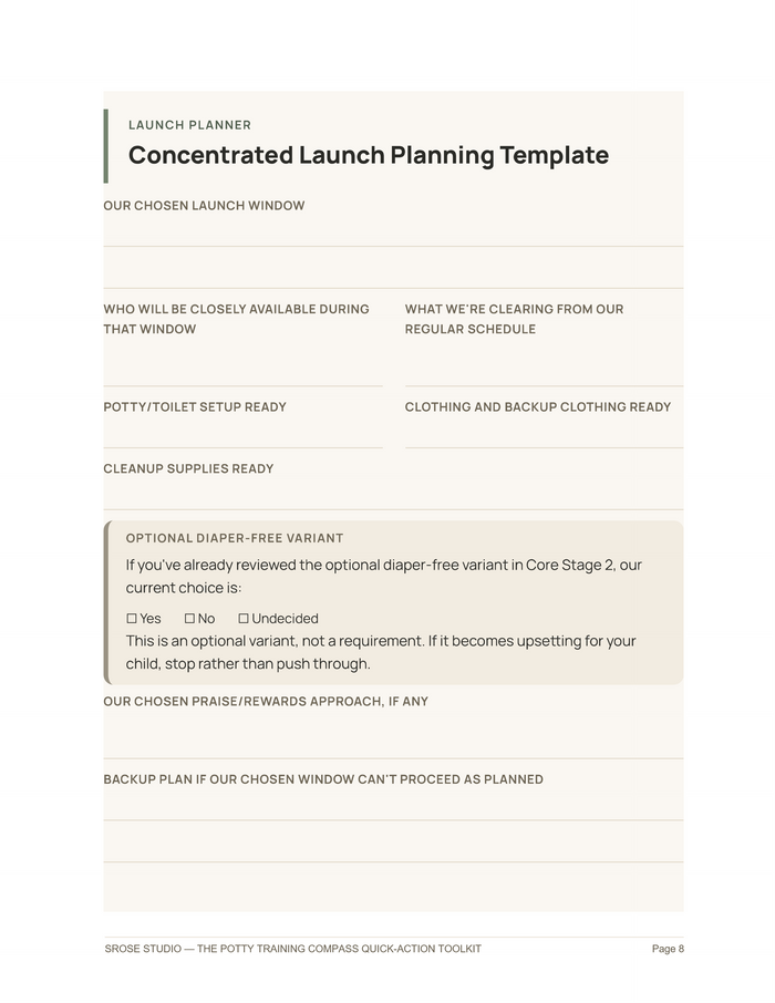 Premium Tool — Concentrated Launch Planning Template — fillable planning worksheet, Quick-Action Toolkit